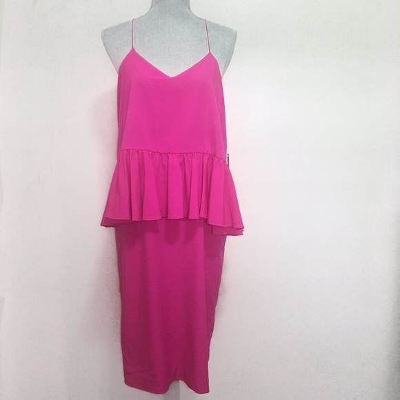 NWT - Nordstrom 1. State pink ruffle midi dress - Picture 3 of 6