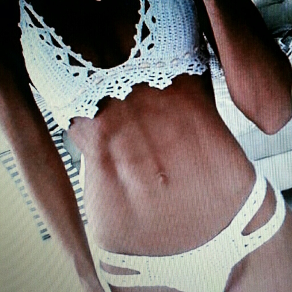 White crochet bikini