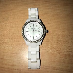 White fossil watch