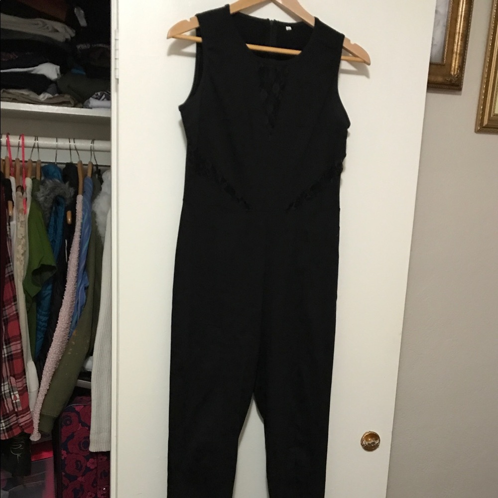 Black romper with lace