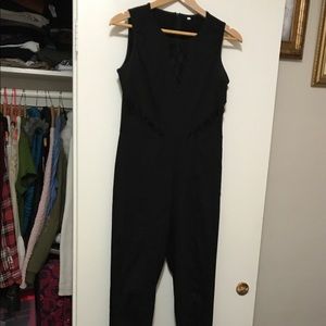 Black romper with lace