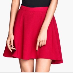 H&M Red Circular Textured Skirt size 12