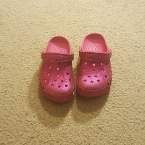 LIKE NEW Pink glitter crocs size 10 11