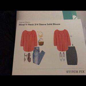 XL Stitch Fix Daniel Rainn Coral V-neck Blouse
