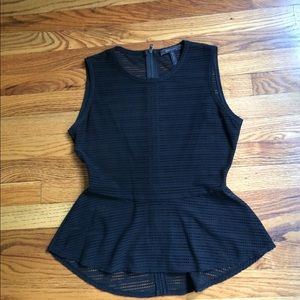 BCBG Max Azria mesh peplum sleeveless top small