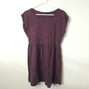 Wine colored baby doll dress with line details