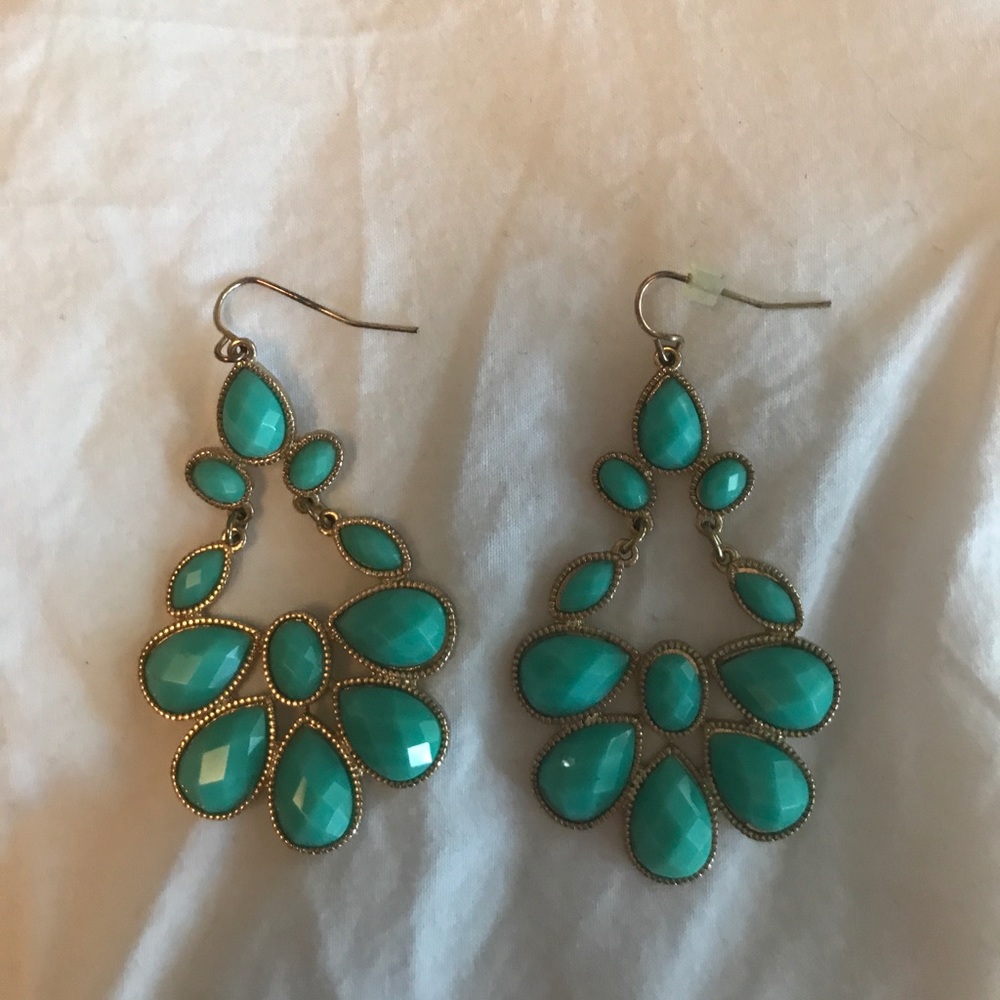 Teal earrings