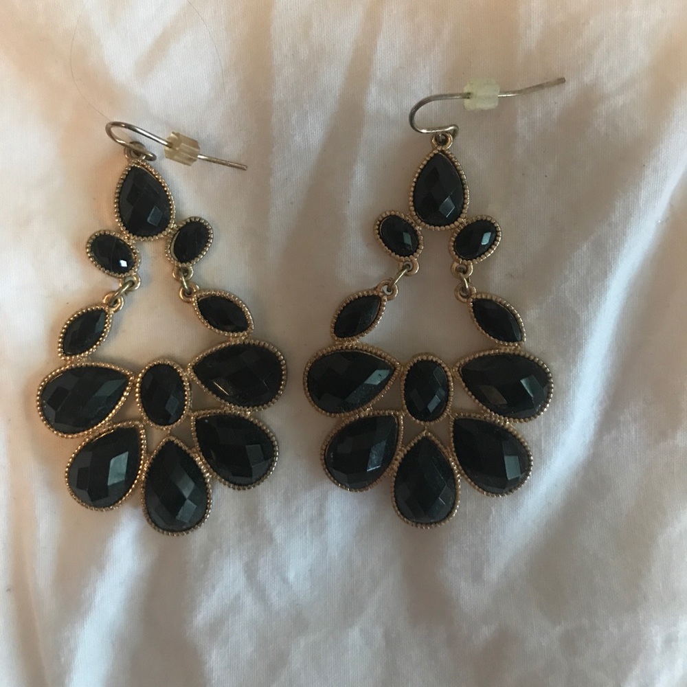 Black/ gold earrings