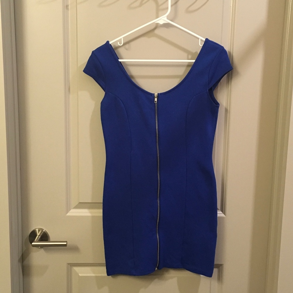 Blue body con dress