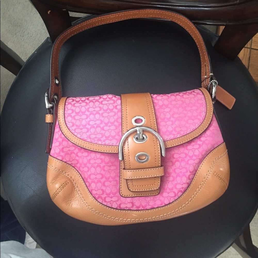 Coach Purse - Pink/Tan