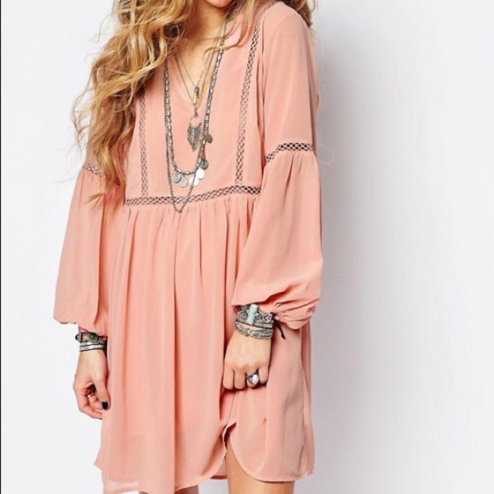 Asos glamorous smock dress with lace insert size 4