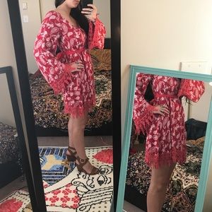 Vintage Style 60s Paisley Gypsy Bell Sleeve Dress