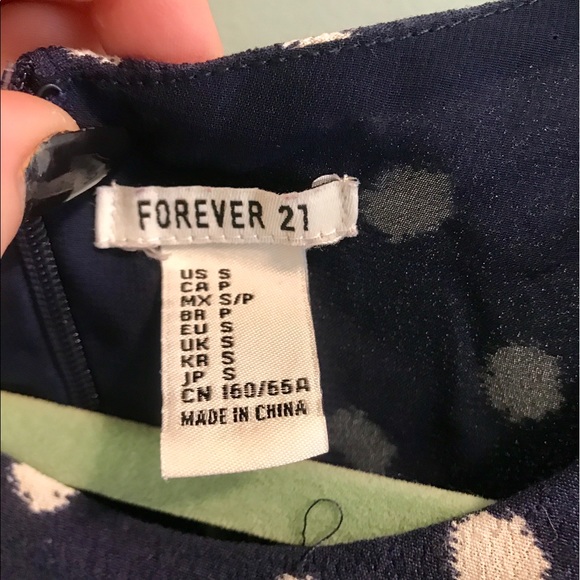 Forever 21 Navy Polka-Dot Romper - Picture 2 of 3