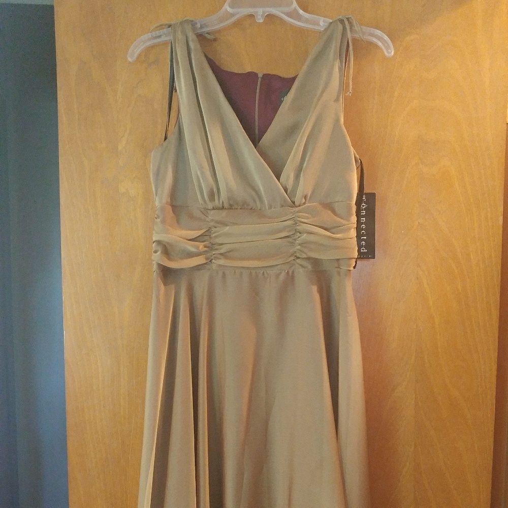 Gold Dress Brand Connected Apparel BNWT