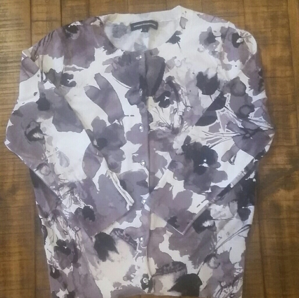 Express floral cardigan