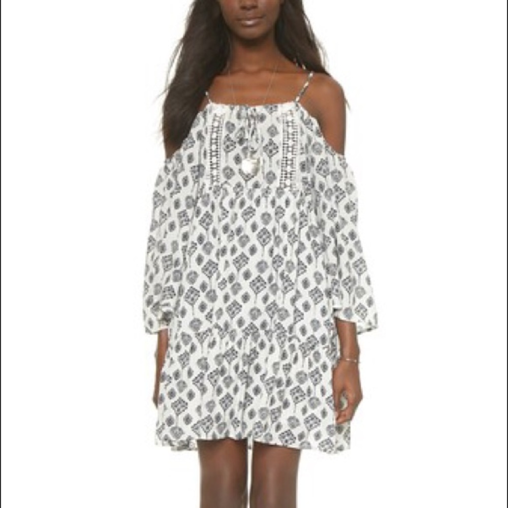 Black and White Cold Shoulder Dress