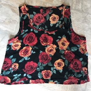 Forever 21 Floral Print Crop Top Size Small