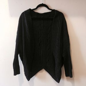 Charcoal Knit Oversized Cardigan