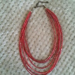 Beaded pink necklace...bundle 3 for $15☆