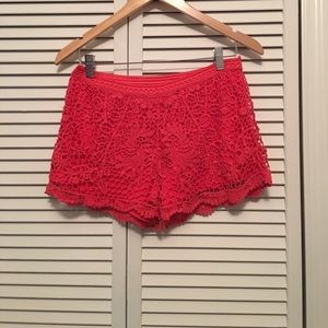 Mossimo Coral Crochet Shorts