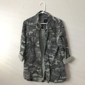 Camo jacket with studded details