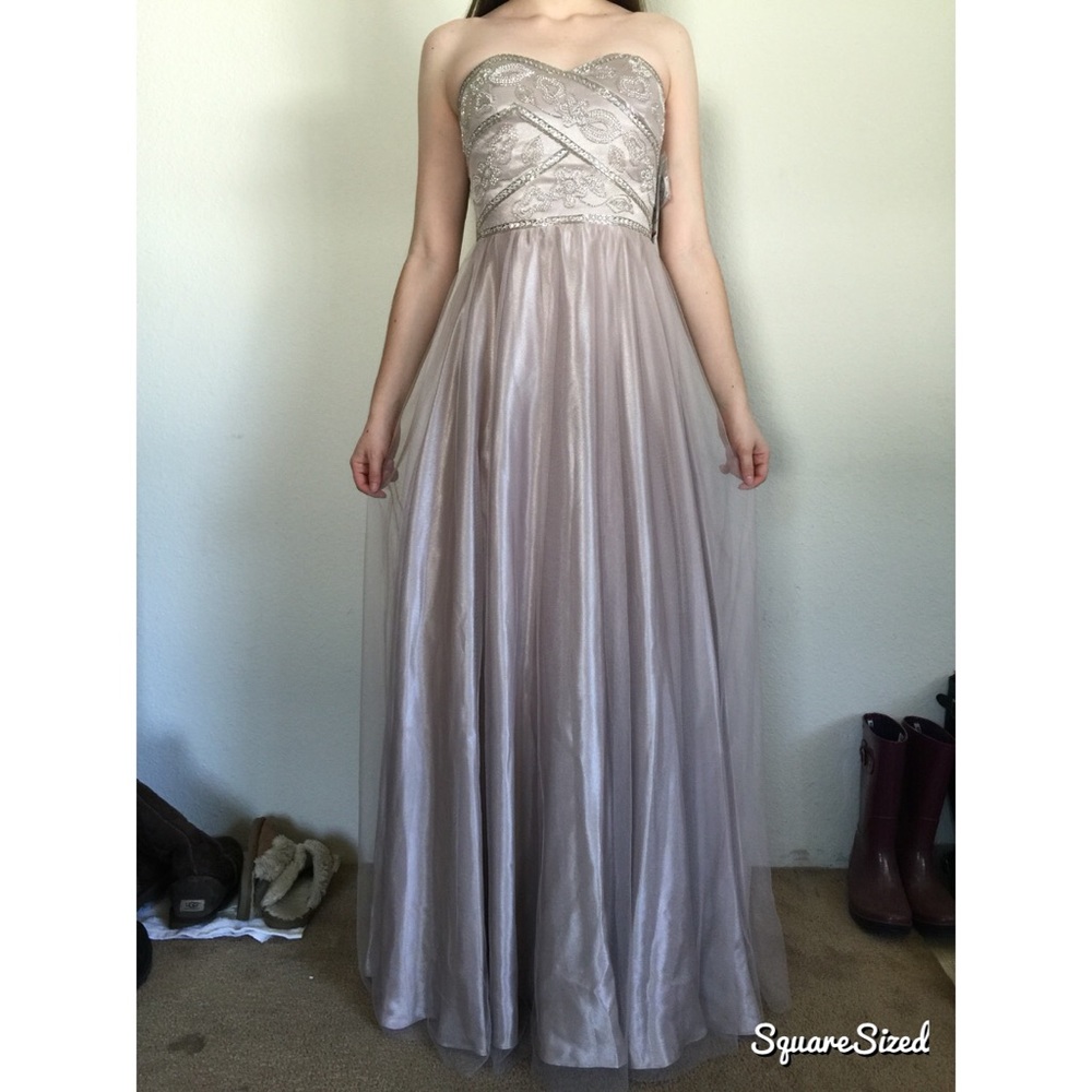 Taupe prom/formal dress