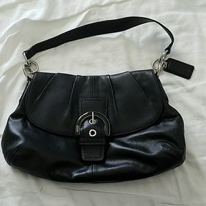 Coach Soho 17217 Leather Buckle Flap Pleated Bag