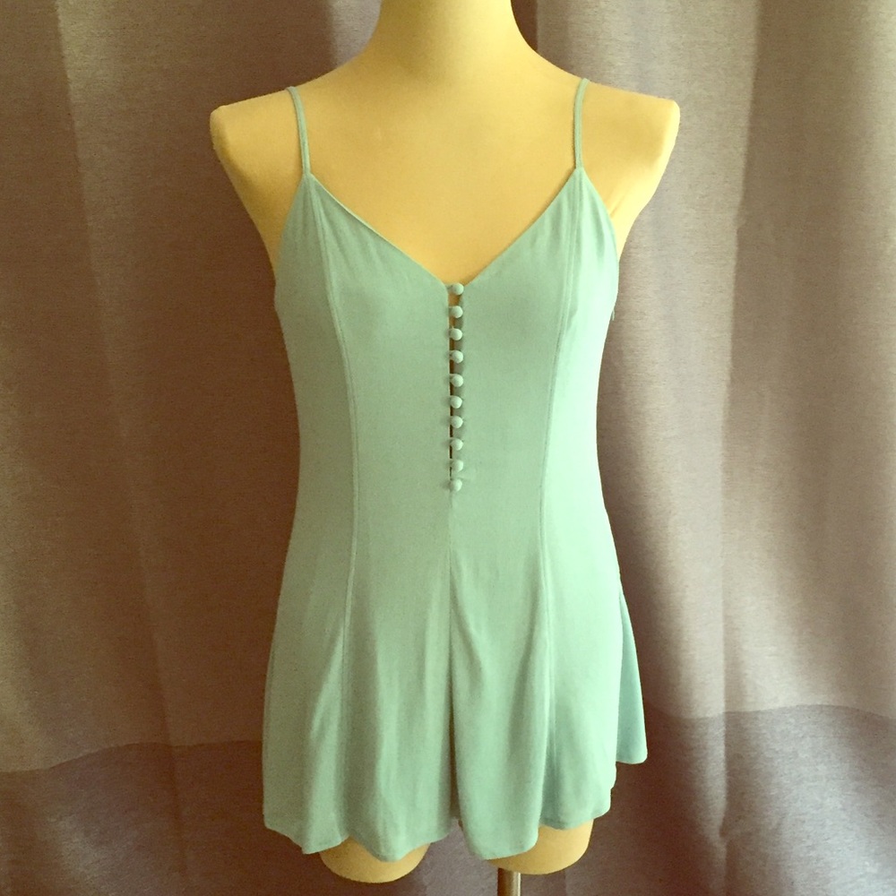 Seafoam teal romper