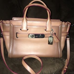 COACH swagger in burnished glovetanned leather