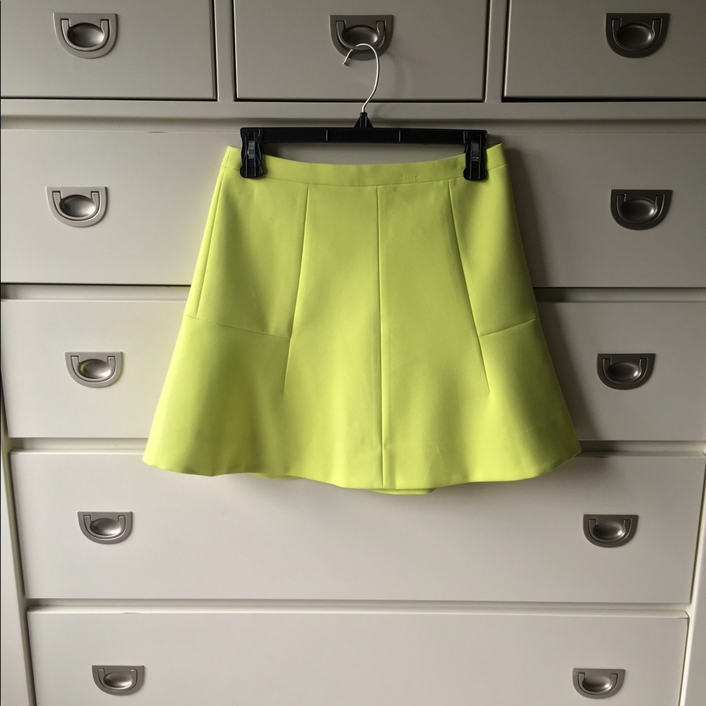 NWT J.Crew yellow/lime green mini skirt