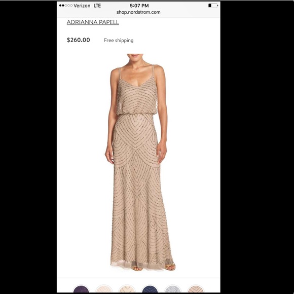 GORGEOUS ADRIANNA PAPELL BEADED GOWN - Picture 3 of 3