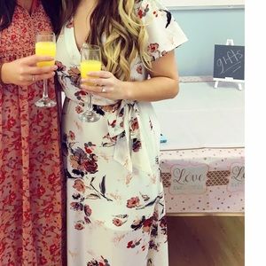 DryGoods White Floral Wrap Maxi