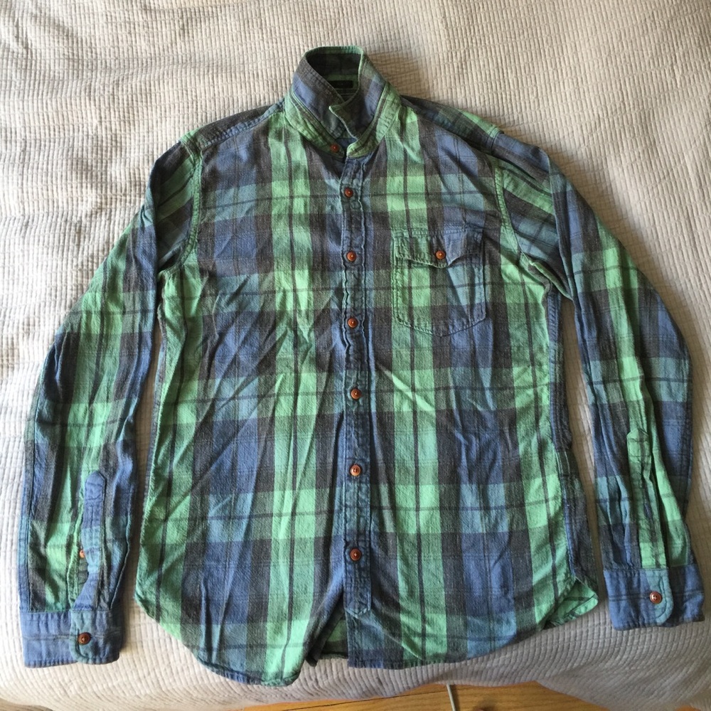 Green J.Crew tartan button-down