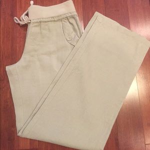 Victoria Secret London Jean 100% linen khaki pants