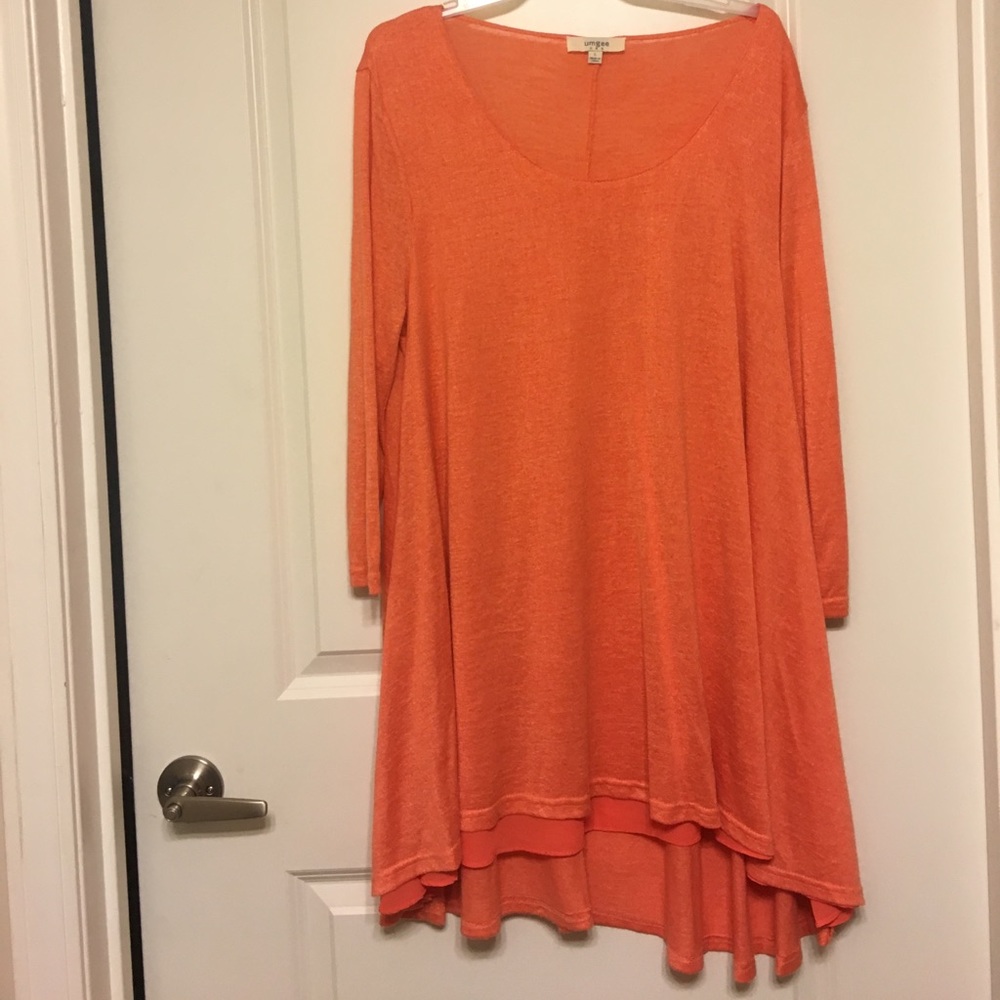 Orange sweater dress