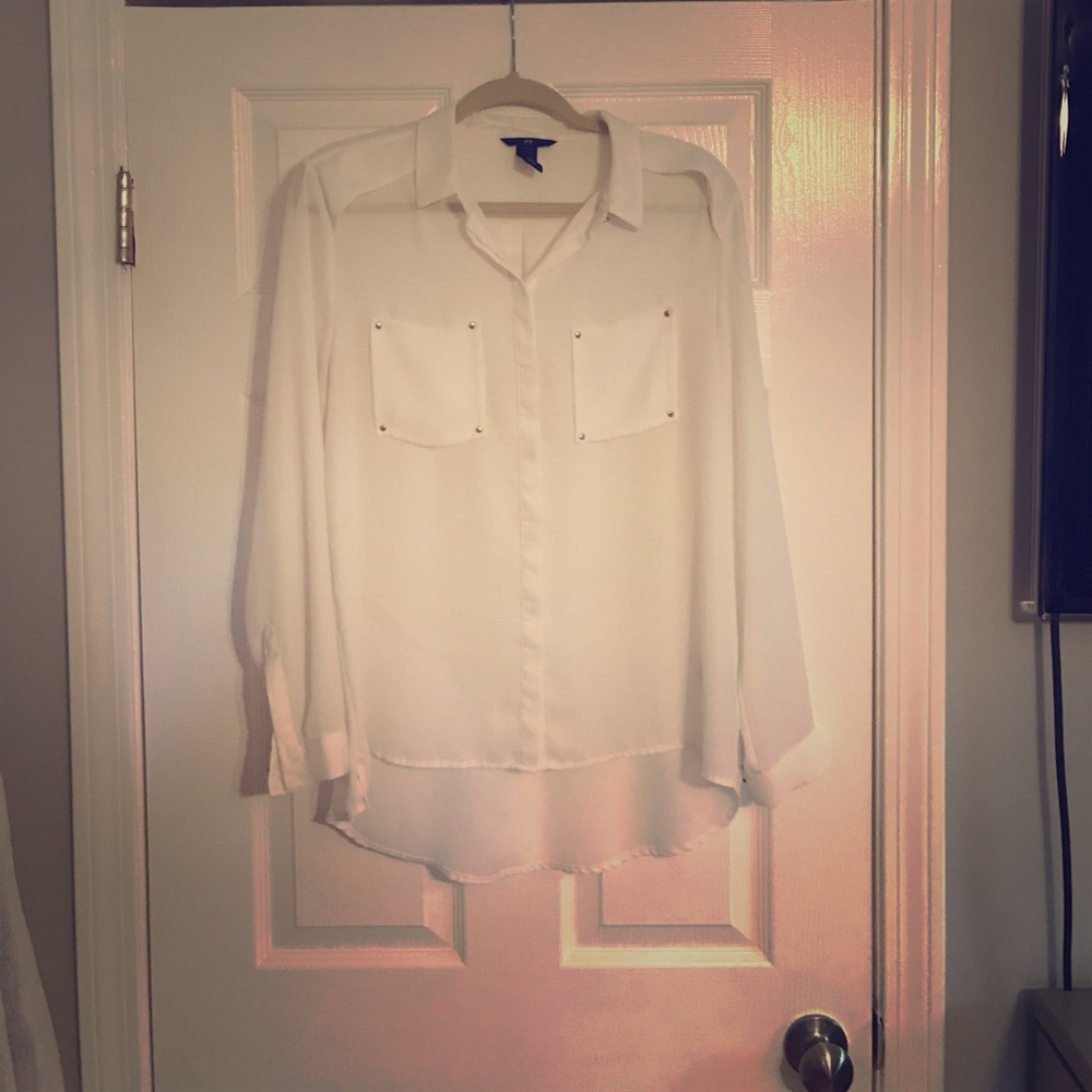 White sheer blouse