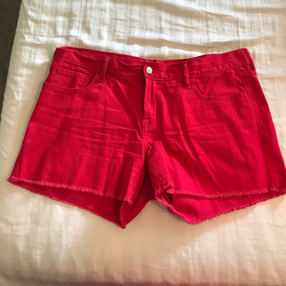 Old Navy Size 12 Red Jean Cut Off Shorts