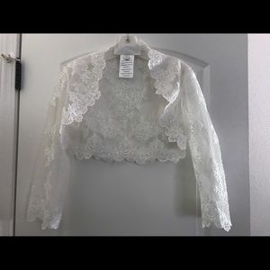 Davids Bridal beaded Lace jacket