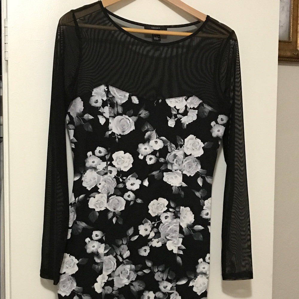 Mini, bodycon floral dress