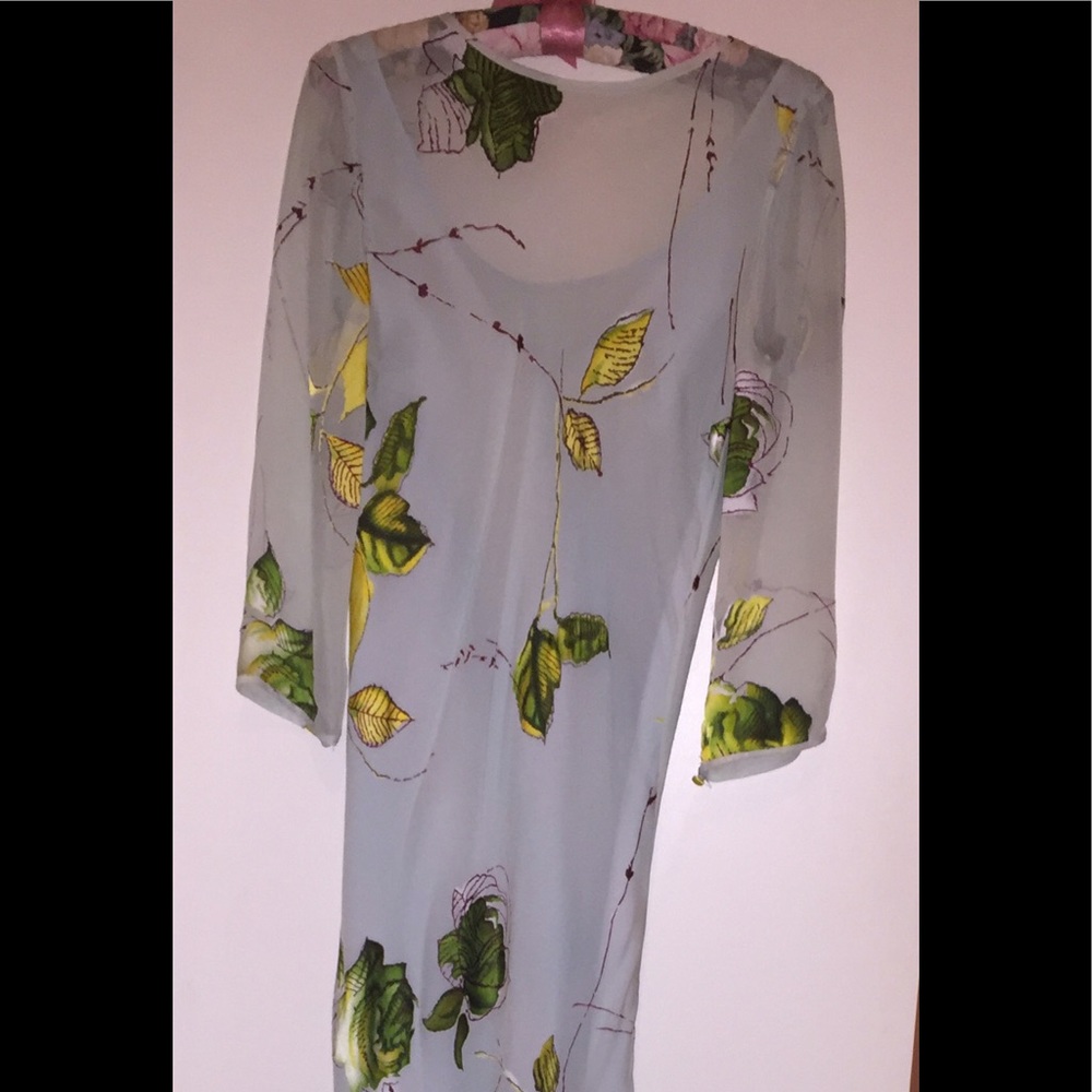 Hand painted silk dress