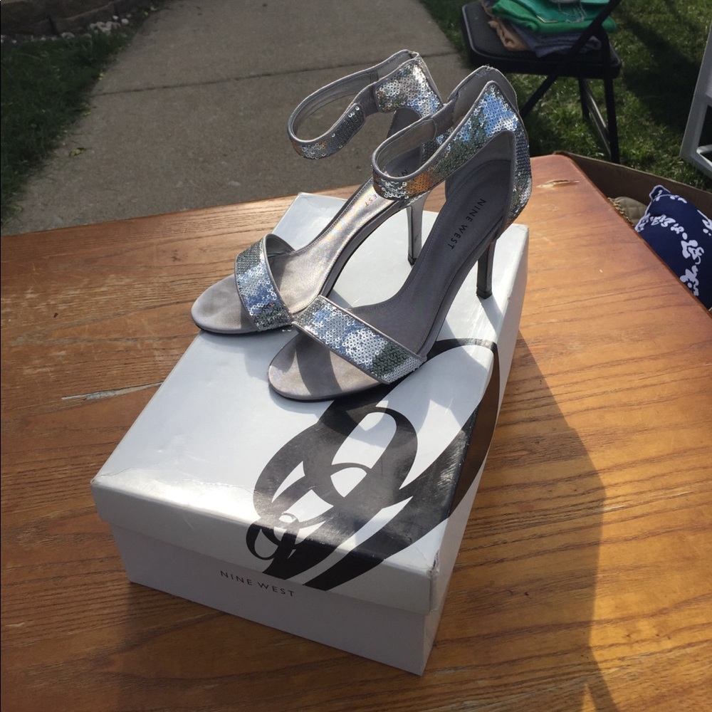 Silver sequenced heels,