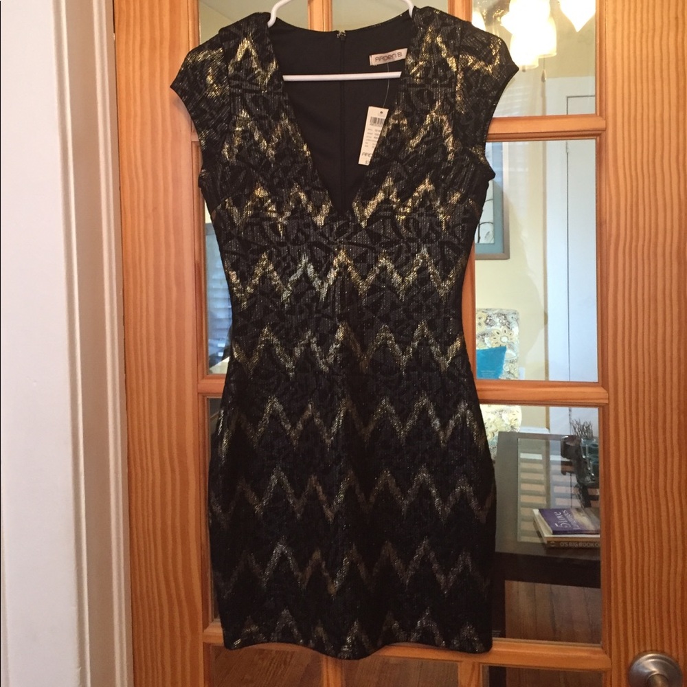 Shimmery black and gold dress