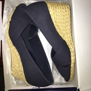 Blue chaps wedges