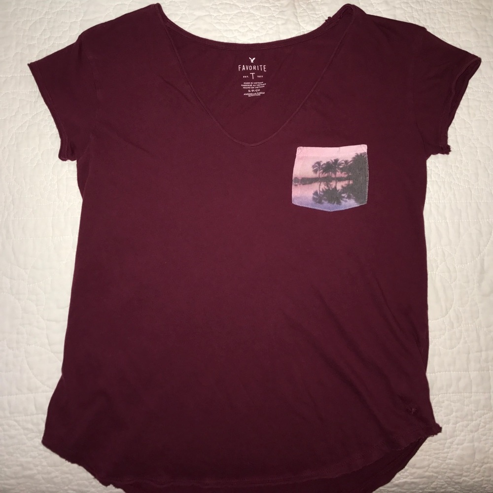 AEO maroon v-neck