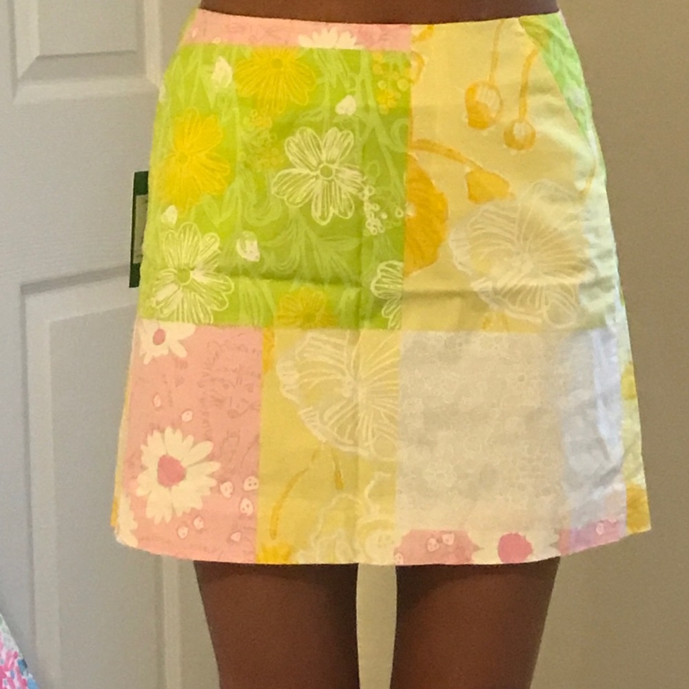 NWT Lilly Pulitzer Simple Skirt 2 Patchwork Print