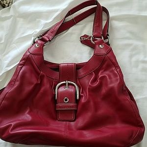COACH 15075 SOHO LEATHER LARGE LYNNE HOBO Red