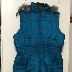New York & Company Faux Fur Coat (sleeveless)