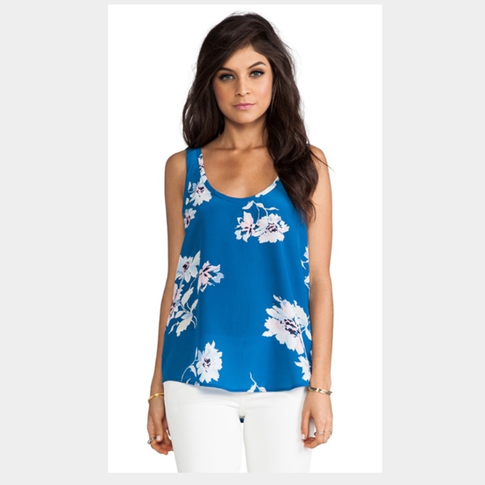 Joie silk blue floral tank size xs