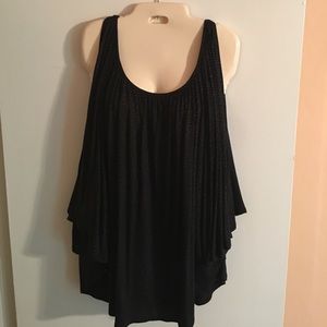 Black and silver cold shoulder shirt