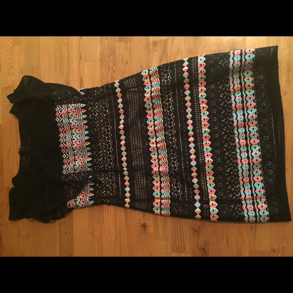 BCBG lace illusion dress